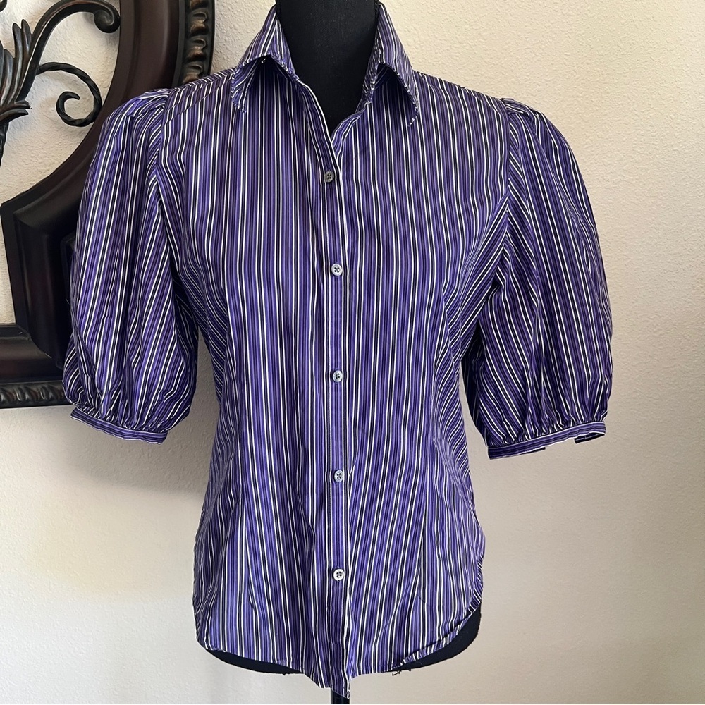 Ralph Lauren Purple Striped Blouse